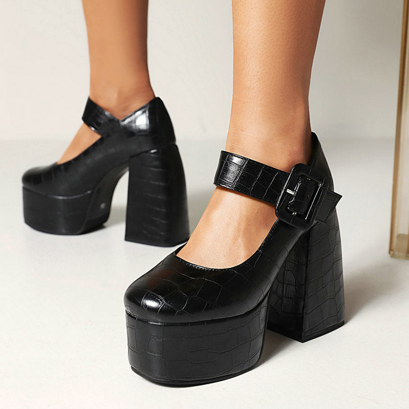 Sweet Cool Mary Jane Square Toe High Heels