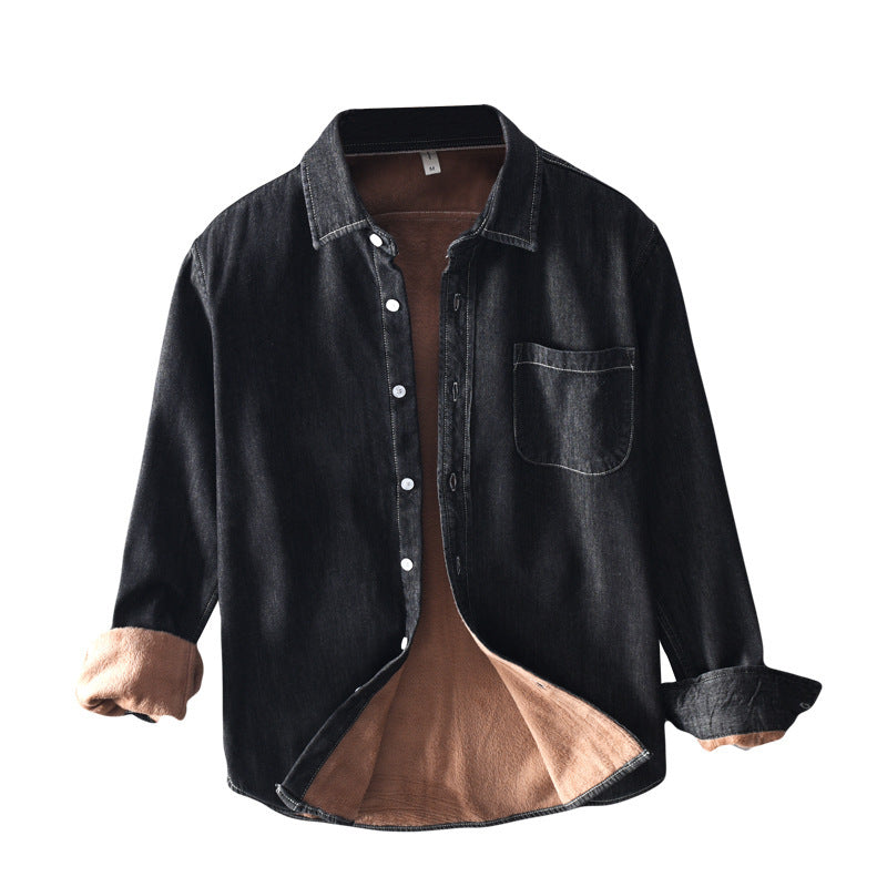 Plush Denim Long Sleeved Shirt