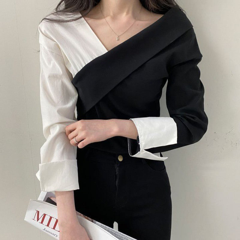 Design Bottoming Shirt Off-the-shoulder Top For Women