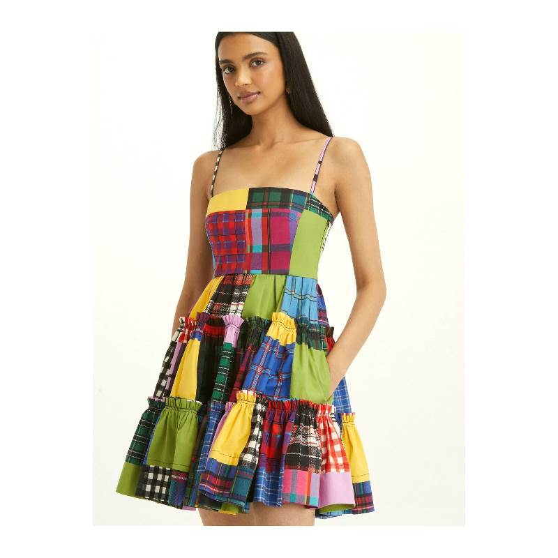 Plaid Printed Slip Dress For Women