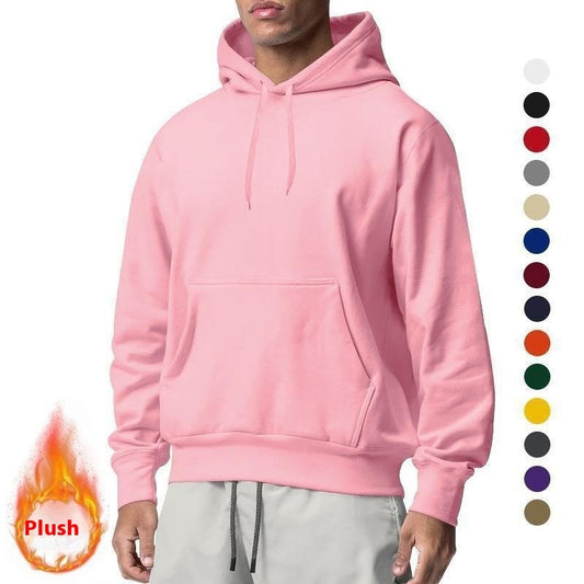 Men's Sports Solid Color Fleece Sweater Hoodie