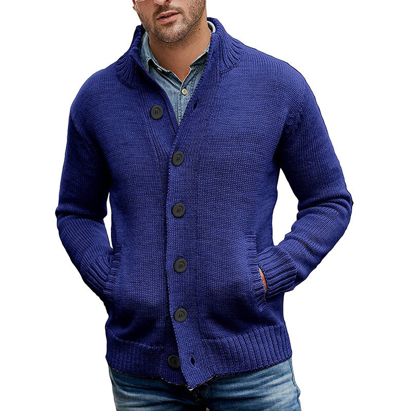 Sweater Cardigan Men's Solid Color Single-breasted Knit