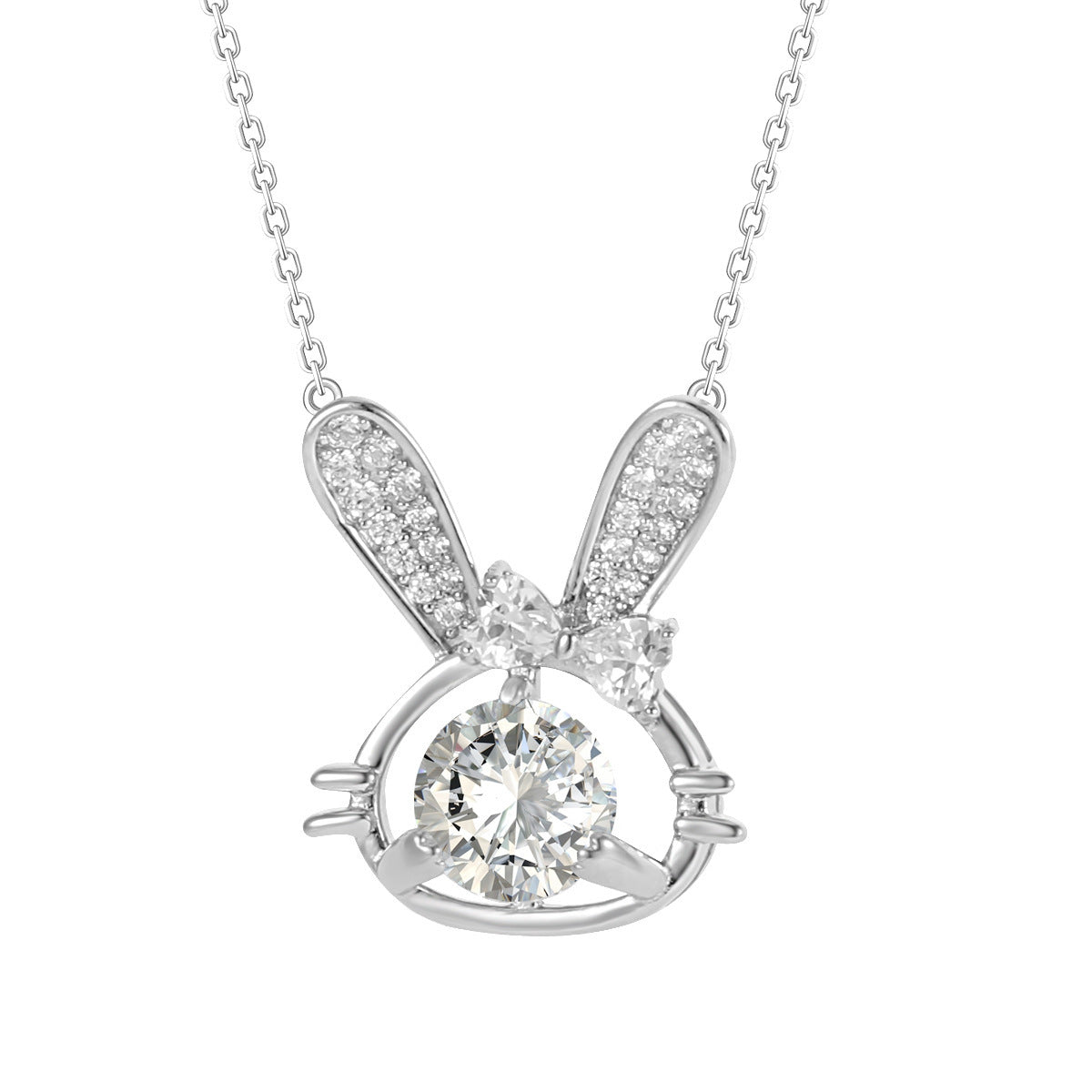 Rabbit Necklace S925 Sterling Silver Female Style