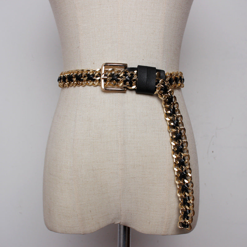 Versatile Metal Woven  Belt  For Women