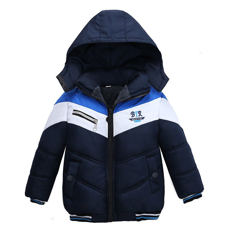 Long Sleeved Hooded Padded Jacket For Boys