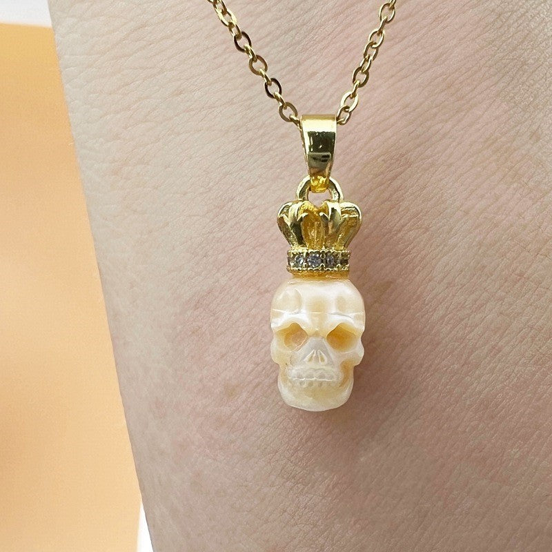 Natural Freshwater Pearl Skull Necklace