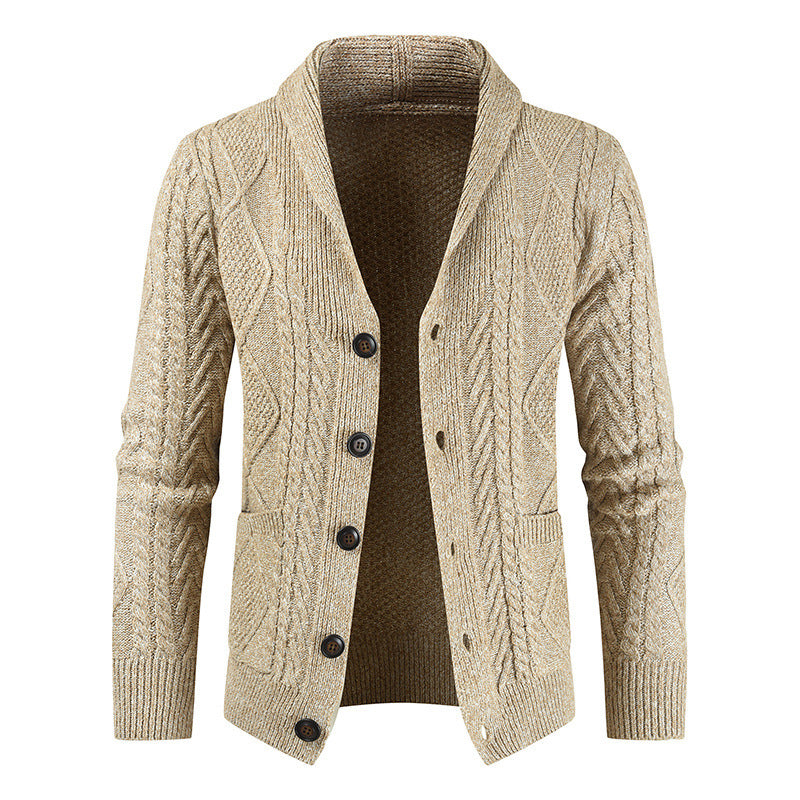 Chain Link Knit Cardigan Men's Fashion Loose Jacket Men