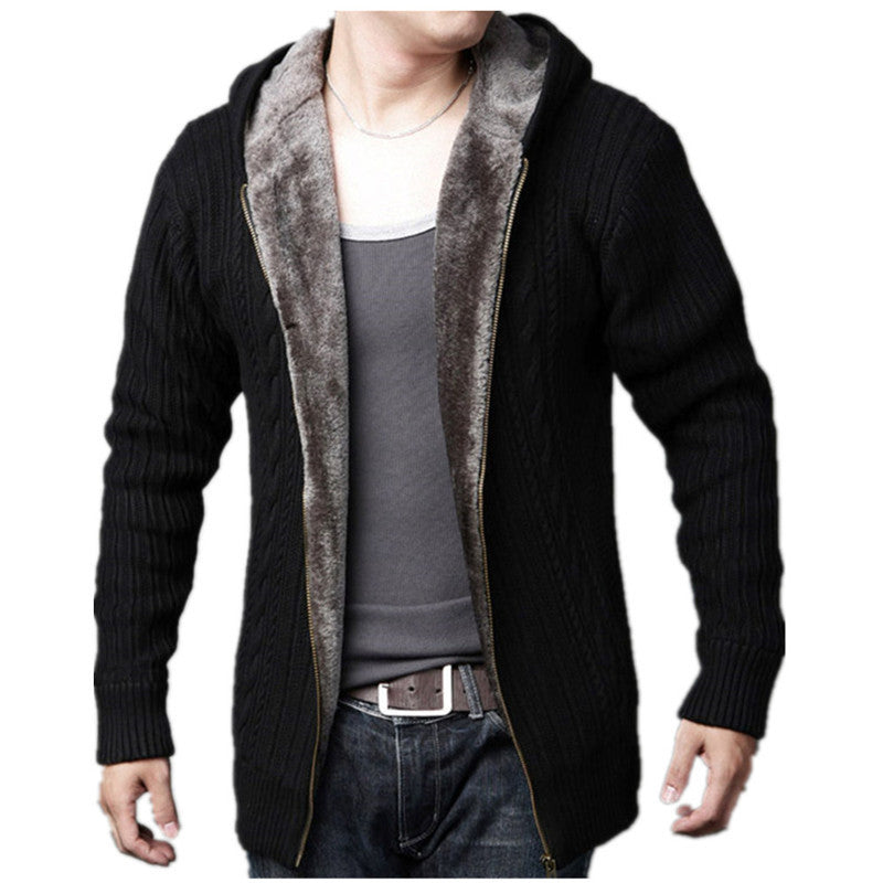 Casual Men's Knitted Cardigan With Zipper Top