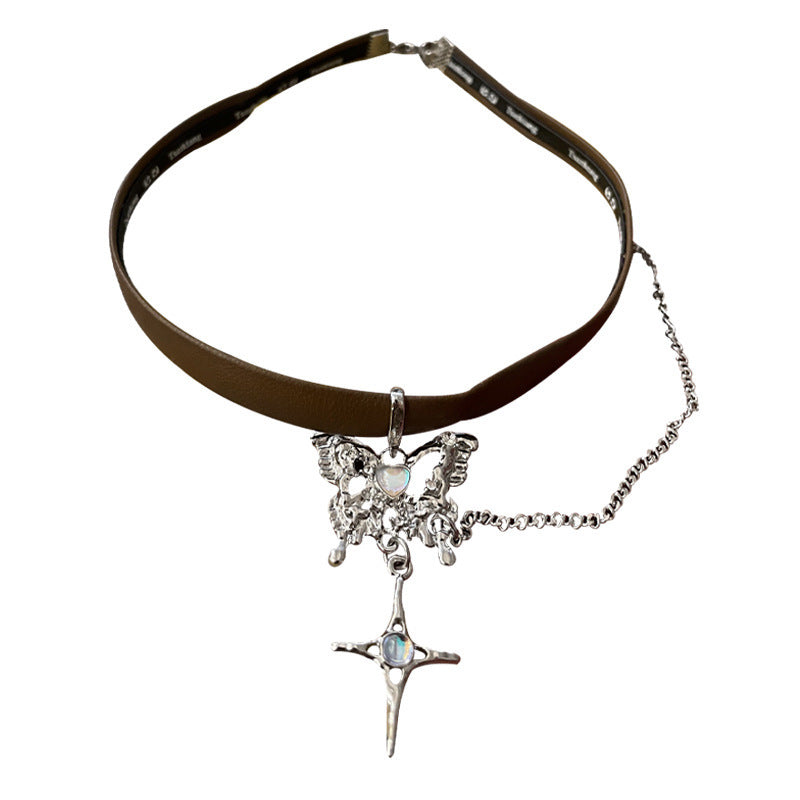 Maillard Butterfly Cross Pendant Necklace