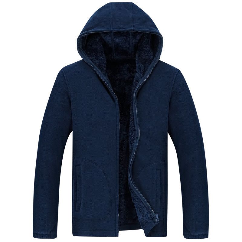 Men's  Hooded Warm Fleece Jacket