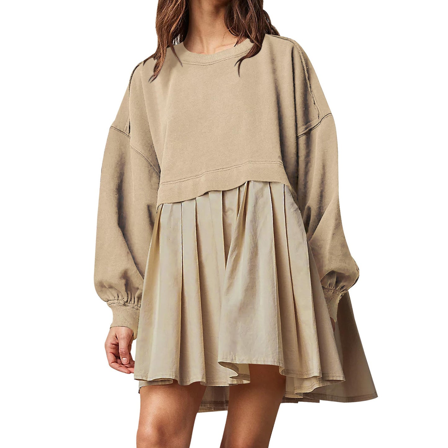 Womens Sweatshirt Dress Loose Long Sleeve Crewneck Pullover