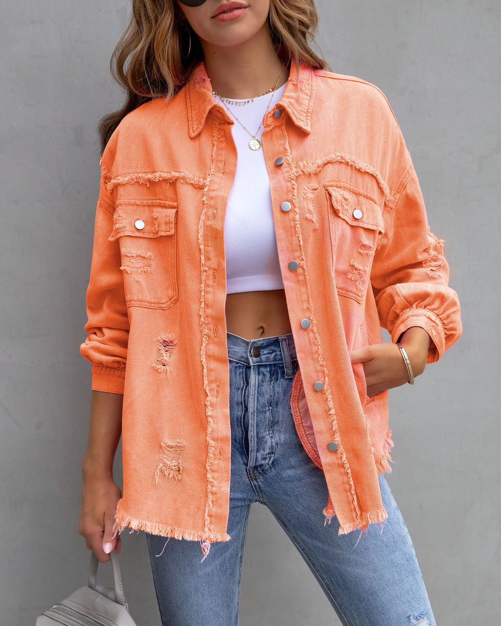 Ripped Shirt Women's Long Sleeve Jacket