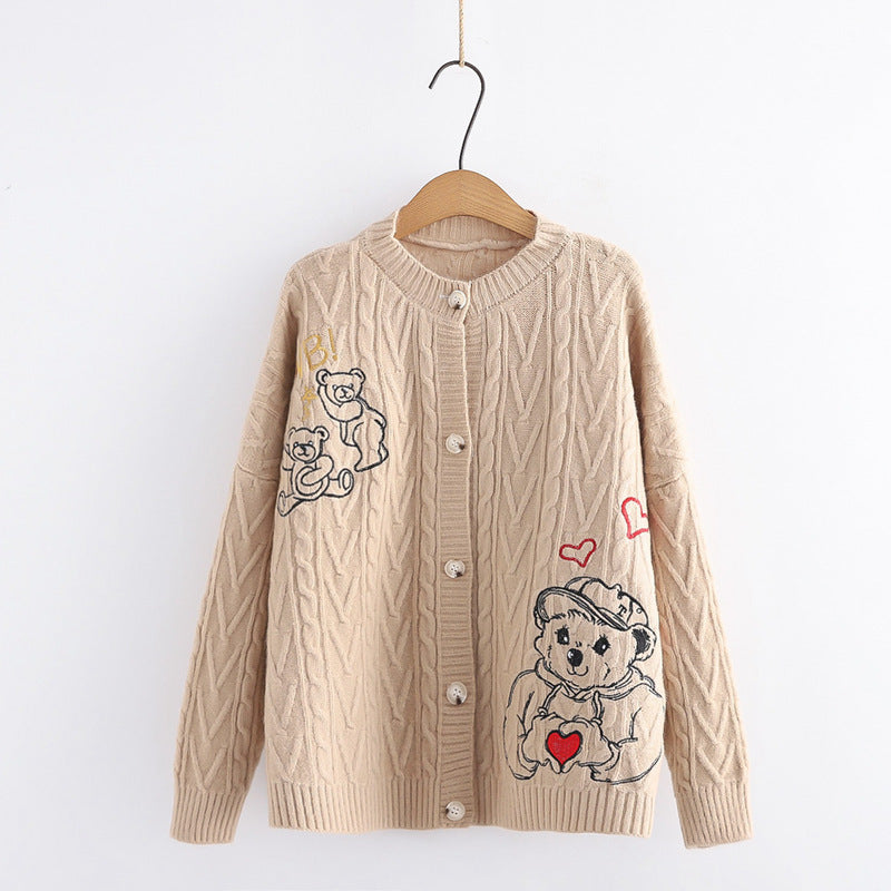 Cartoon Childlike Knitted Sweater For  Women