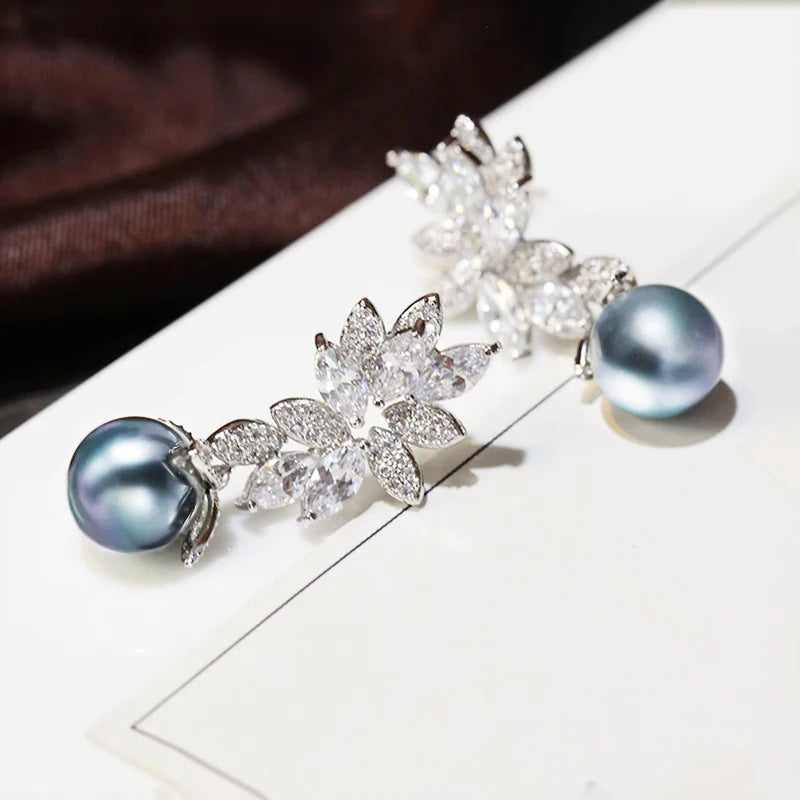 Artificial Pearl Earrings Vintage Flowers