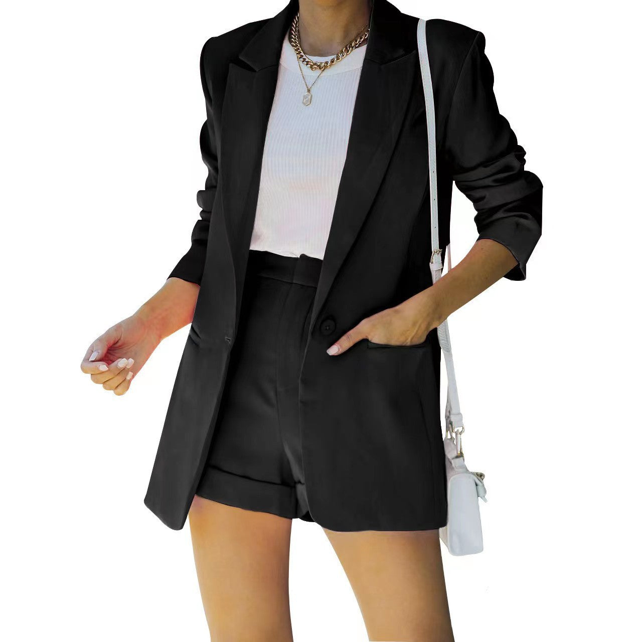 Street Style Blazer And Short For Women