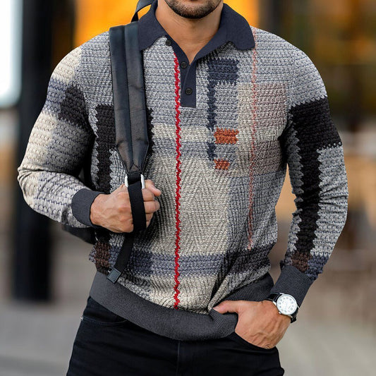 Men's  Lapel Button Casual Top