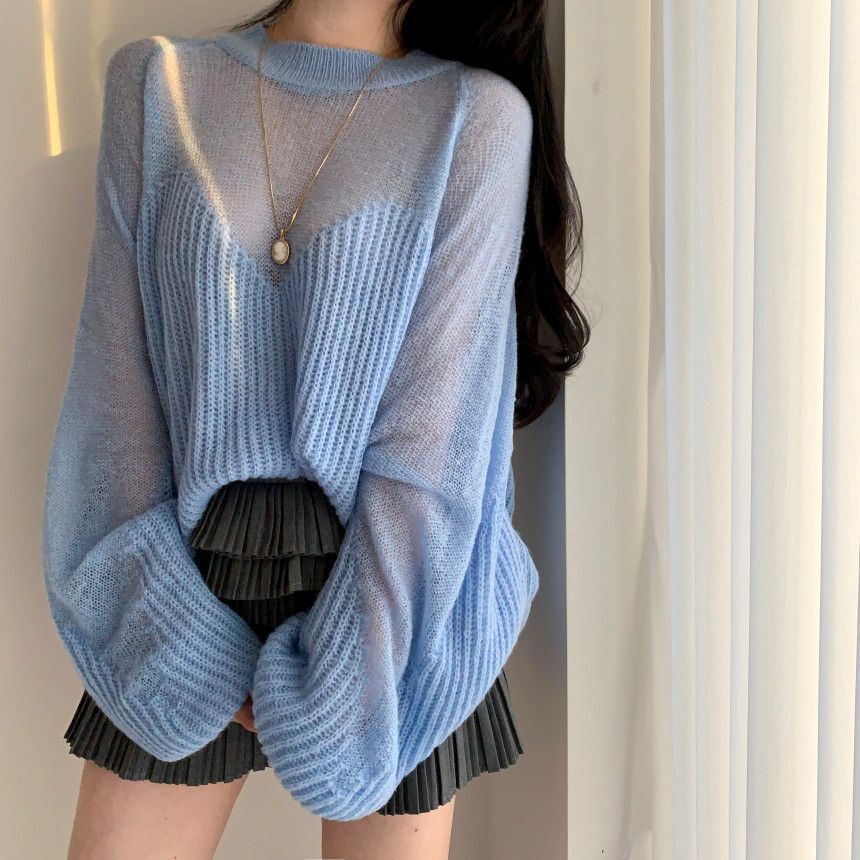 Artistic Sense Of Lantern Sleeve Knit  Women's Sweater