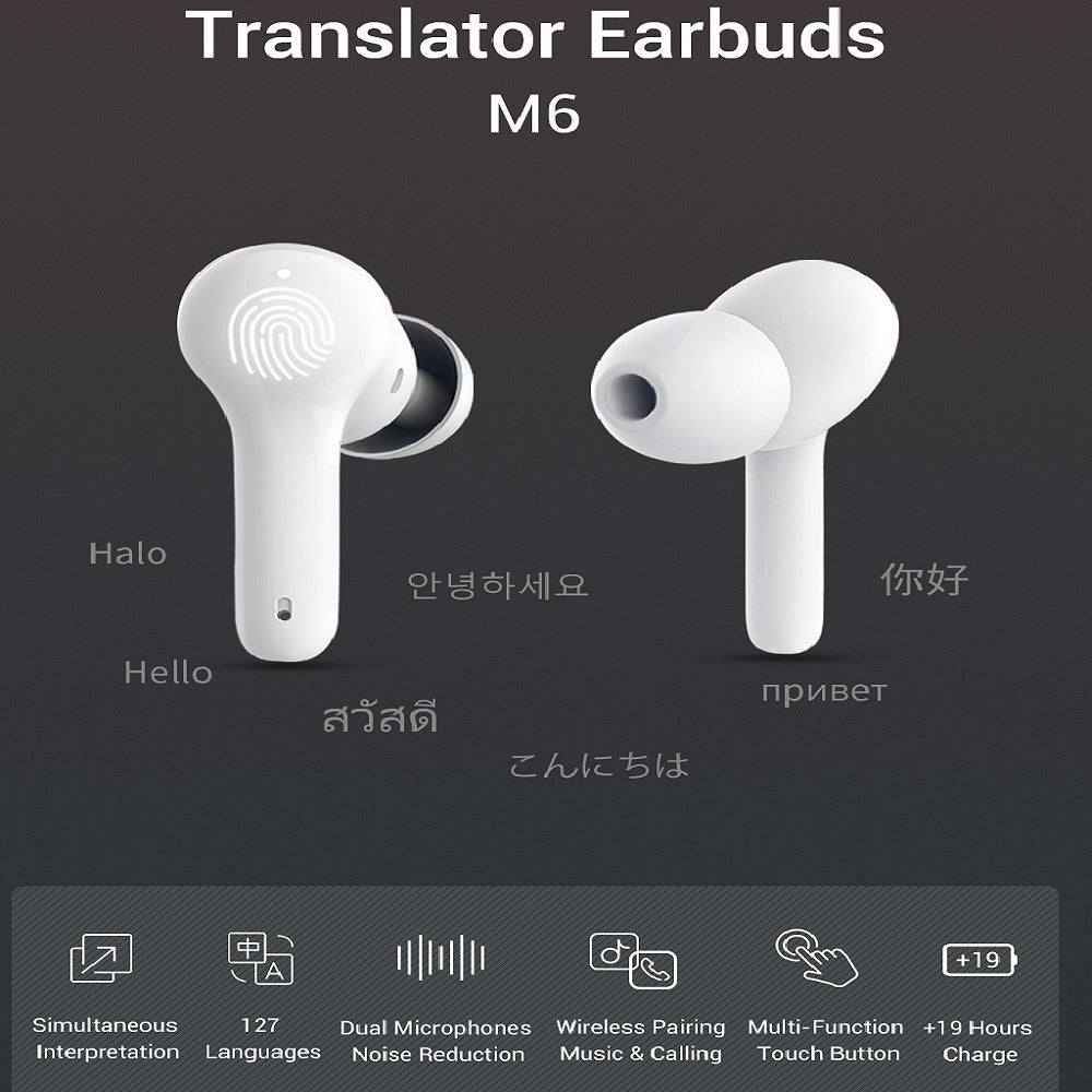 M6 Smart Bluetooth Translation Headphones Supports 127 Languages