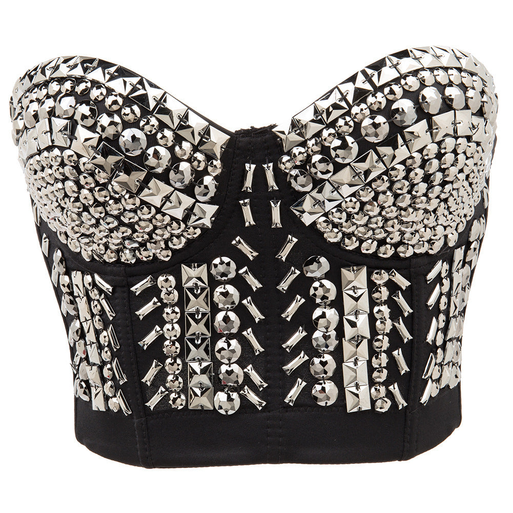 Punk Sequin Bead Women Bra