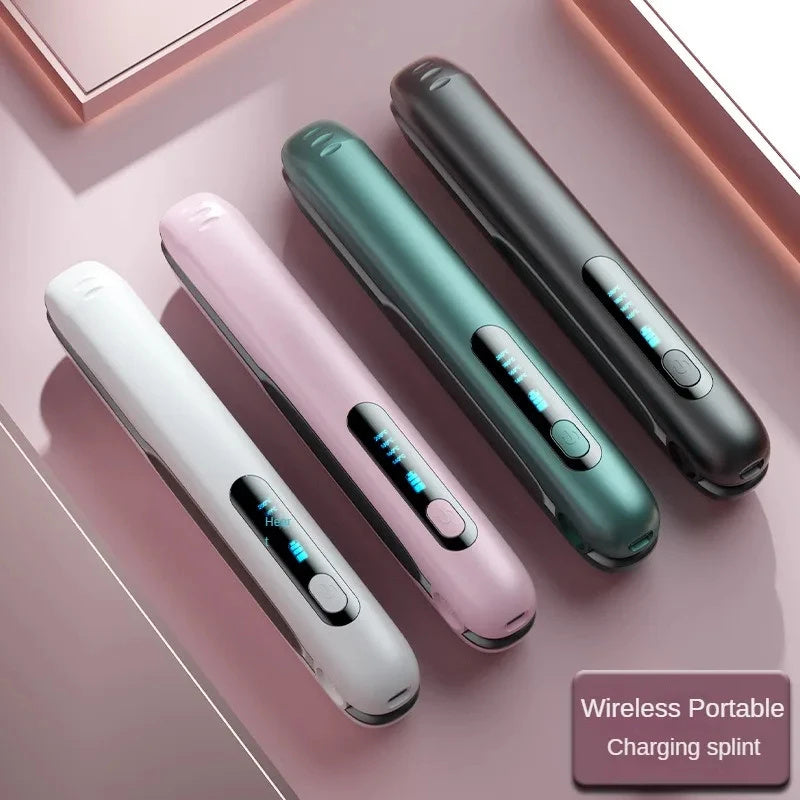 Wireless Hair Straightener Flat Iron Mini 2 IN 1 Roller USB 5000mAh Max 200 Degree