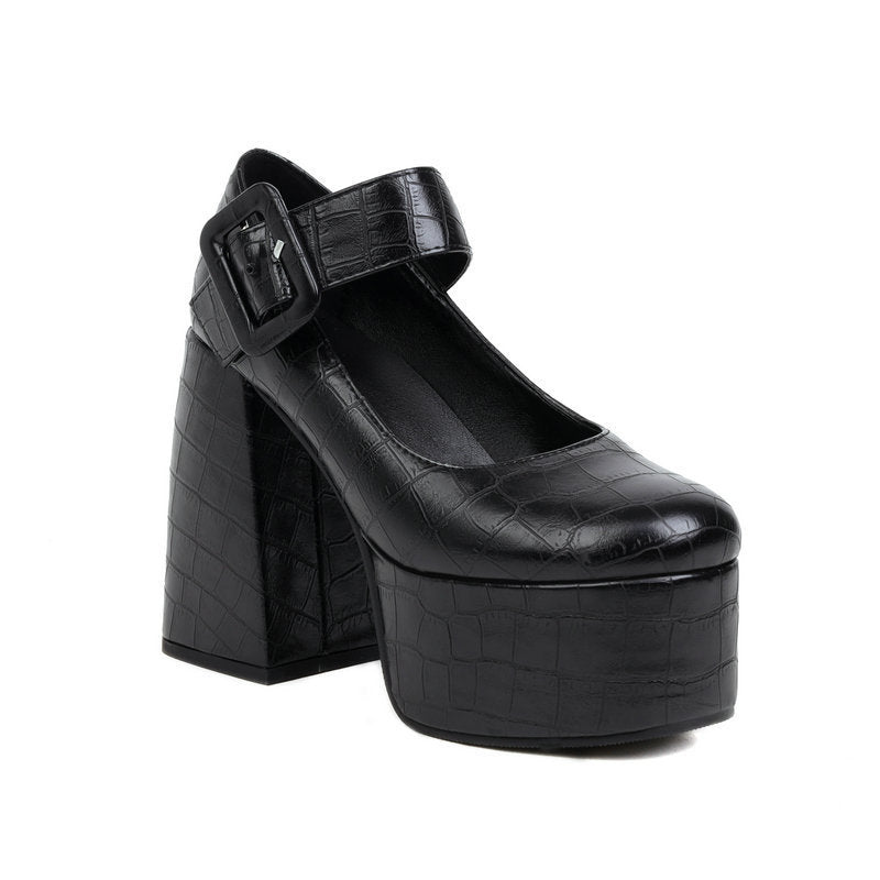 Sweet Cool Mary Jane Square Toe High Heels