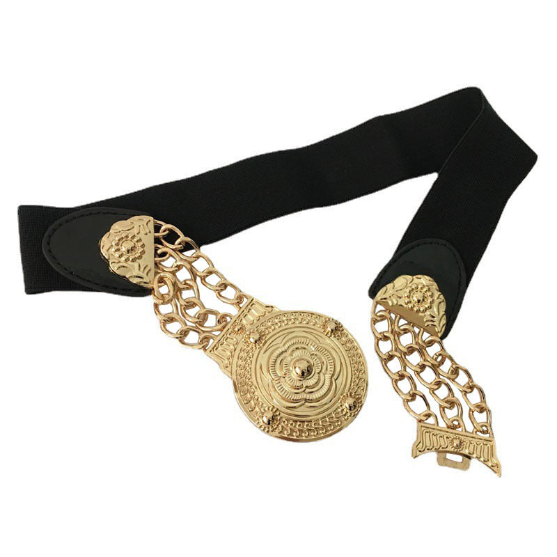 Fashion Metal Elastic Wide Belt Chain