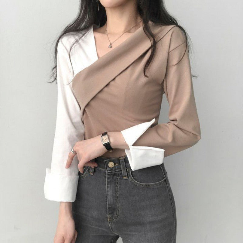 Design Bottoming Shirt Off-the-shoulder Top For Women