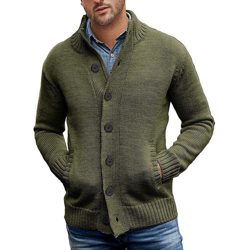 Sweater Cardigan Men's Solid Color Single-breasted Knit