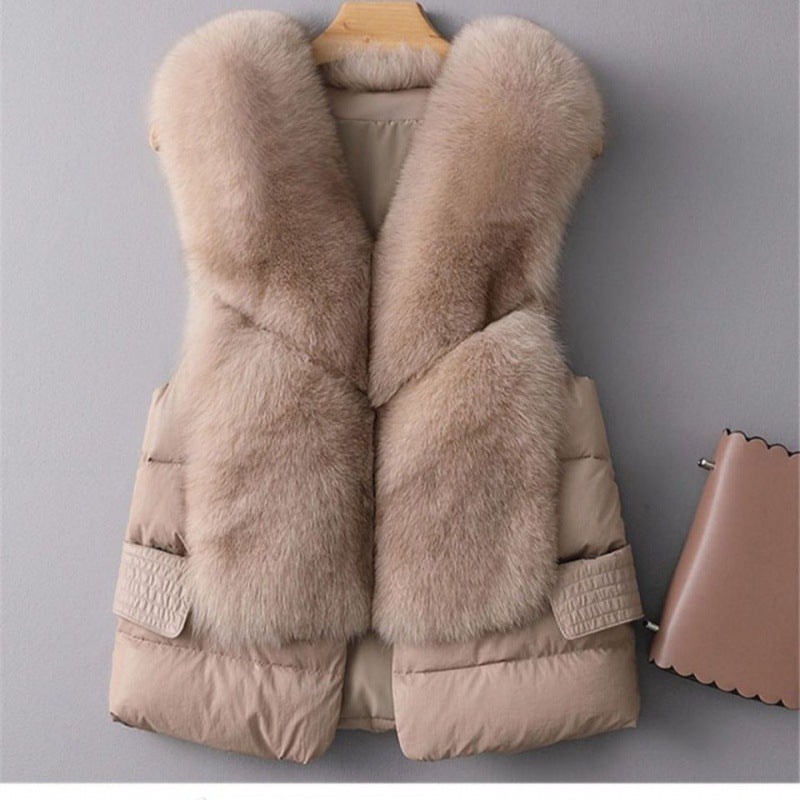 Winter Short Down Jacket Women's Imitation Fox Fur