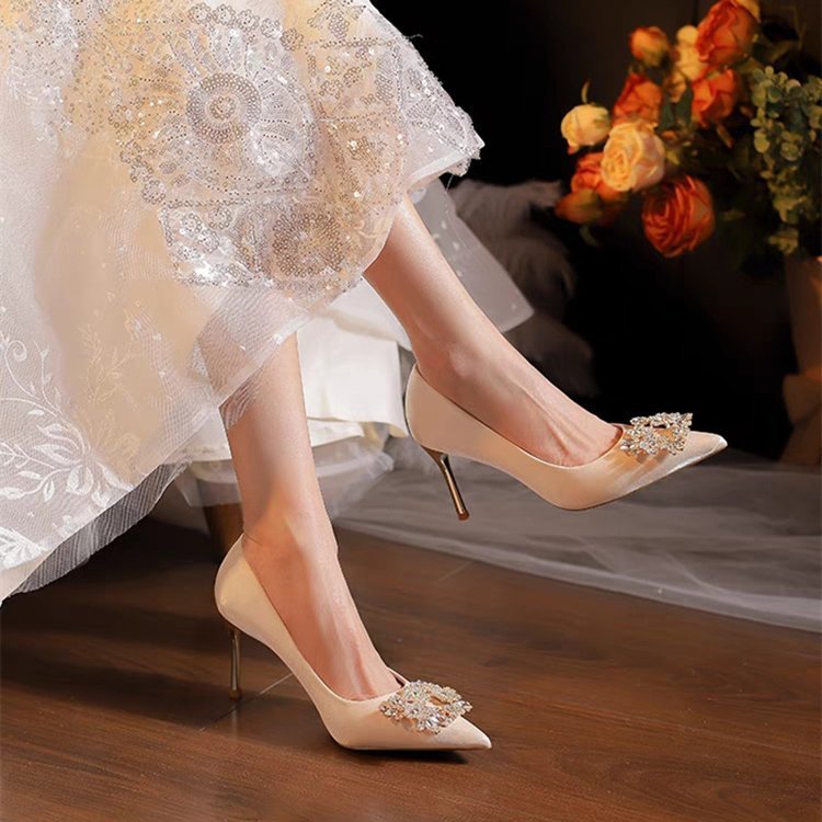 Pointed High Heels Women's Stiletto Wedding Shoes