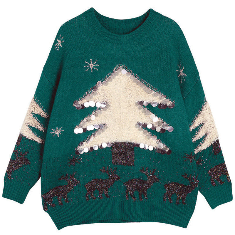 Women's Mid-length Christmas Sweater