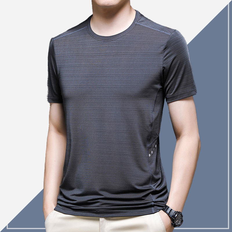 Fashion Summer Ice Silk Short Sleeve T-shirt Men