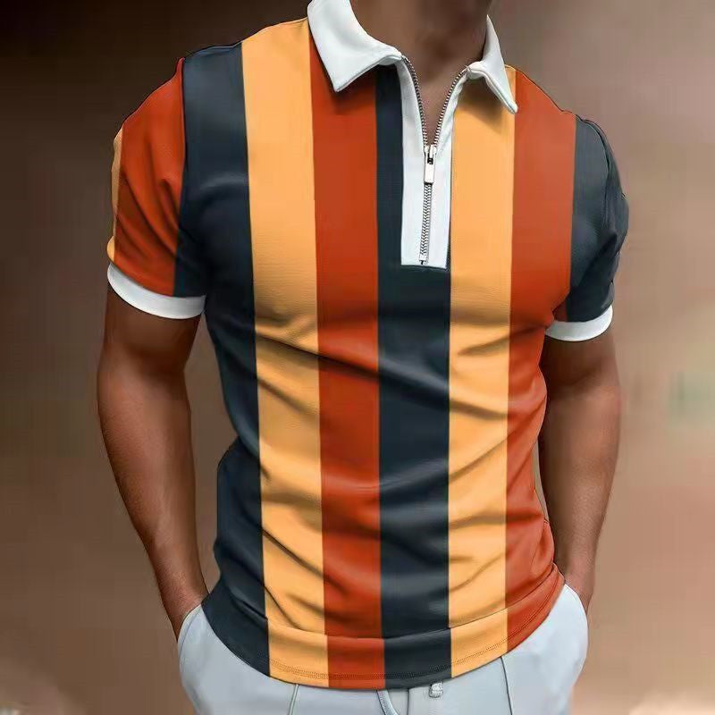 Striped Printed Men's POLO Shirt