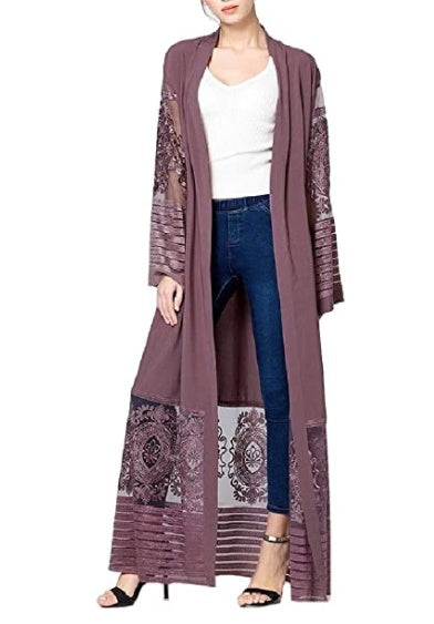 Fashion Women's Embroidered Cardigan Robe Dubai Tour