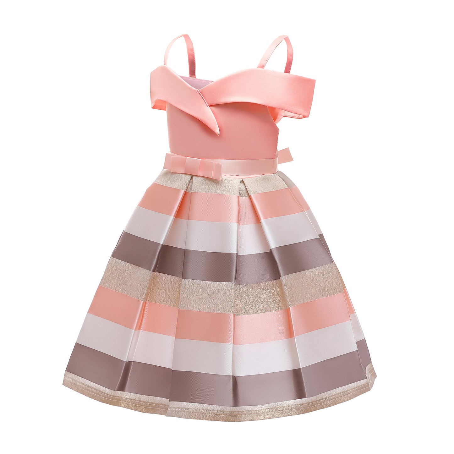 Sling Dress Children's Strapless Striped Birthday Dress