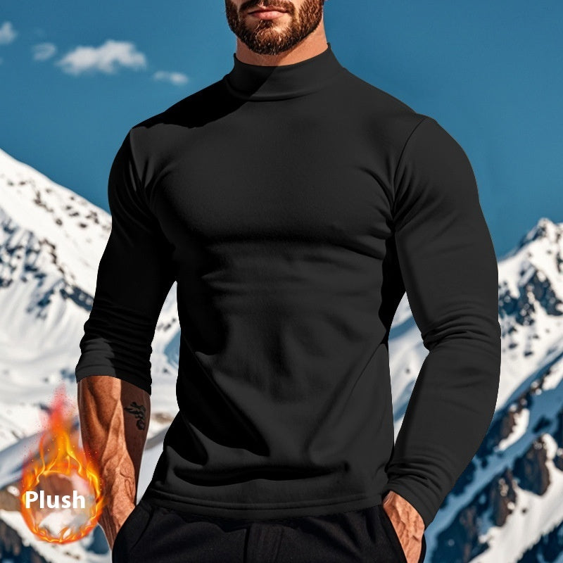 Bottoming Slim-fit Half Turtleneck Men's Top