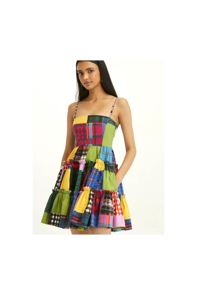 Plaid Printed Slip Dress For Women