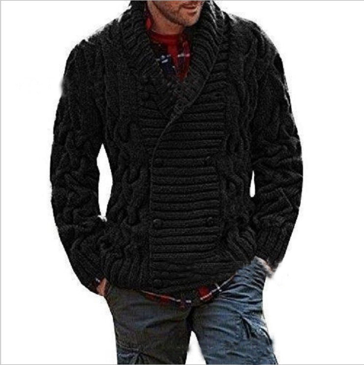 European and American men's cardigan sweater