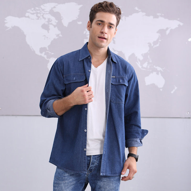 Men's Denim Long Sleeve Shirt