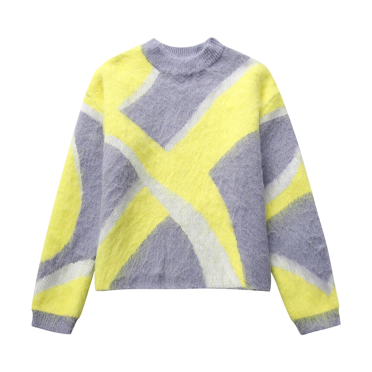 Winter Patchwork Wool Pullover