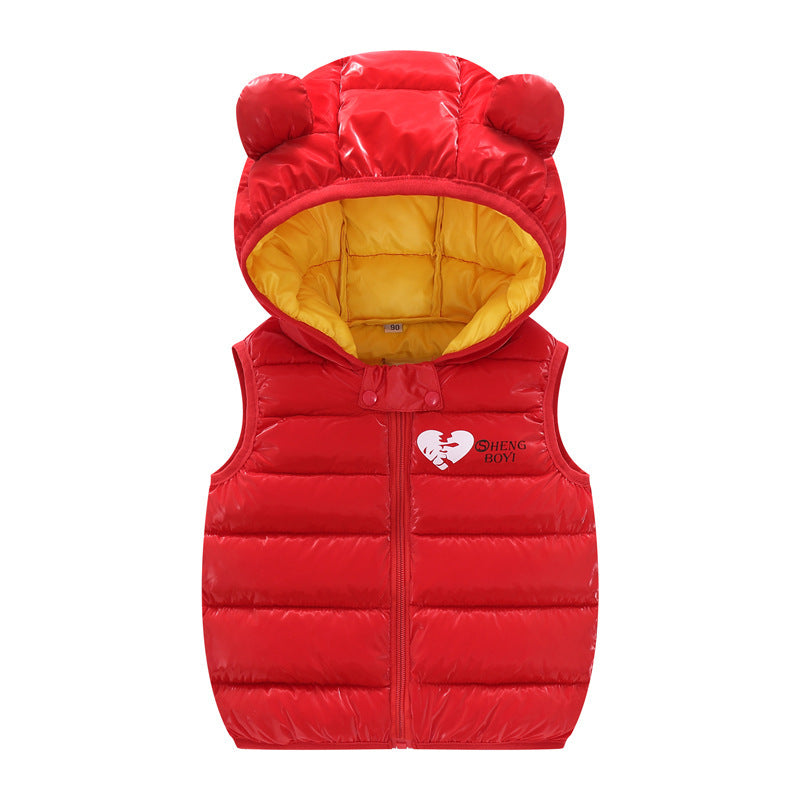 Children Warm Down Vest Autumn Baby Boys Girls Sleeveless Waistcoat