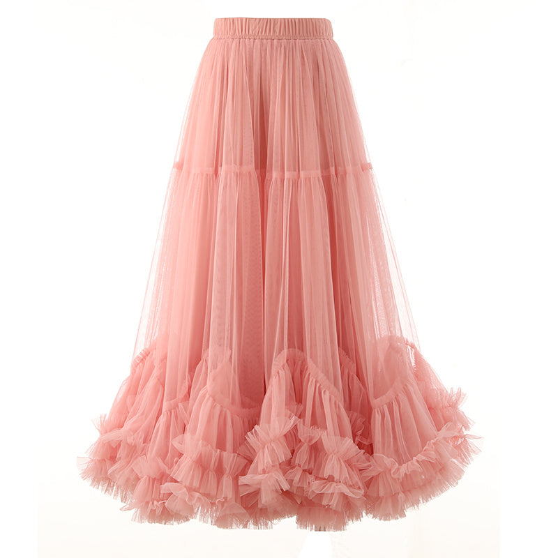 A- Line Bubble Large Hem Fashion Mesh Skirt