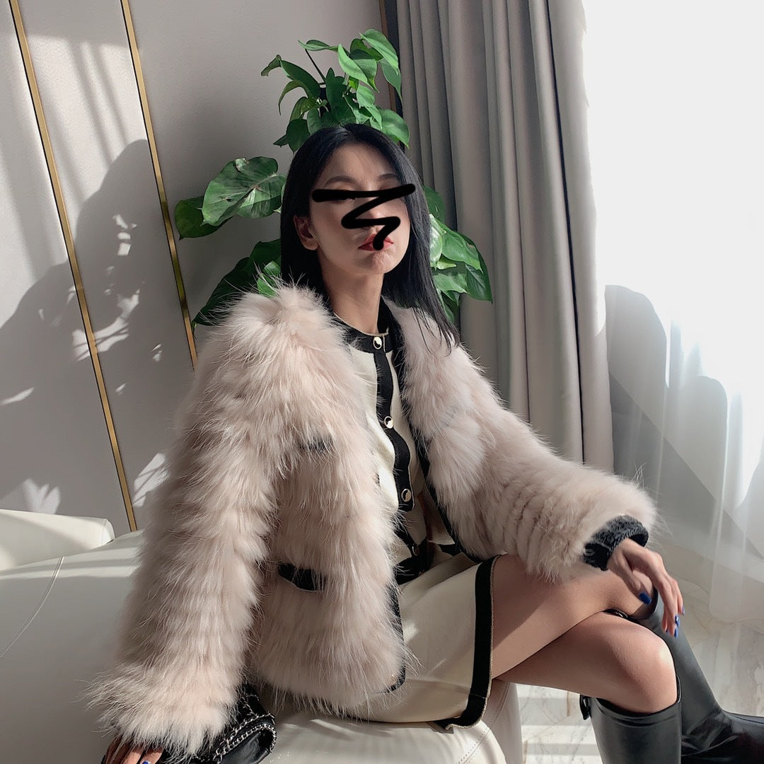 Winter new fur woven fur coat Women Short fox hair