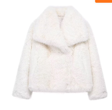 Winter Plush Coat Fashion Thicken Lapel Outwear