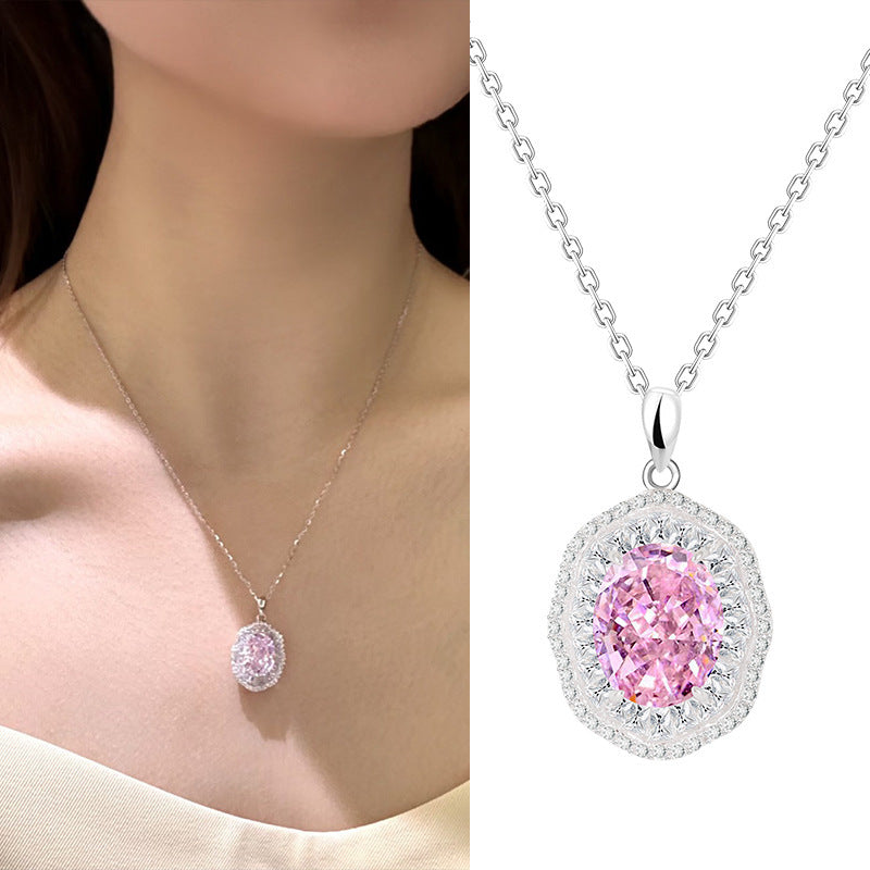 S925 Sterling Silver Ice Flower Zirconium Necklace