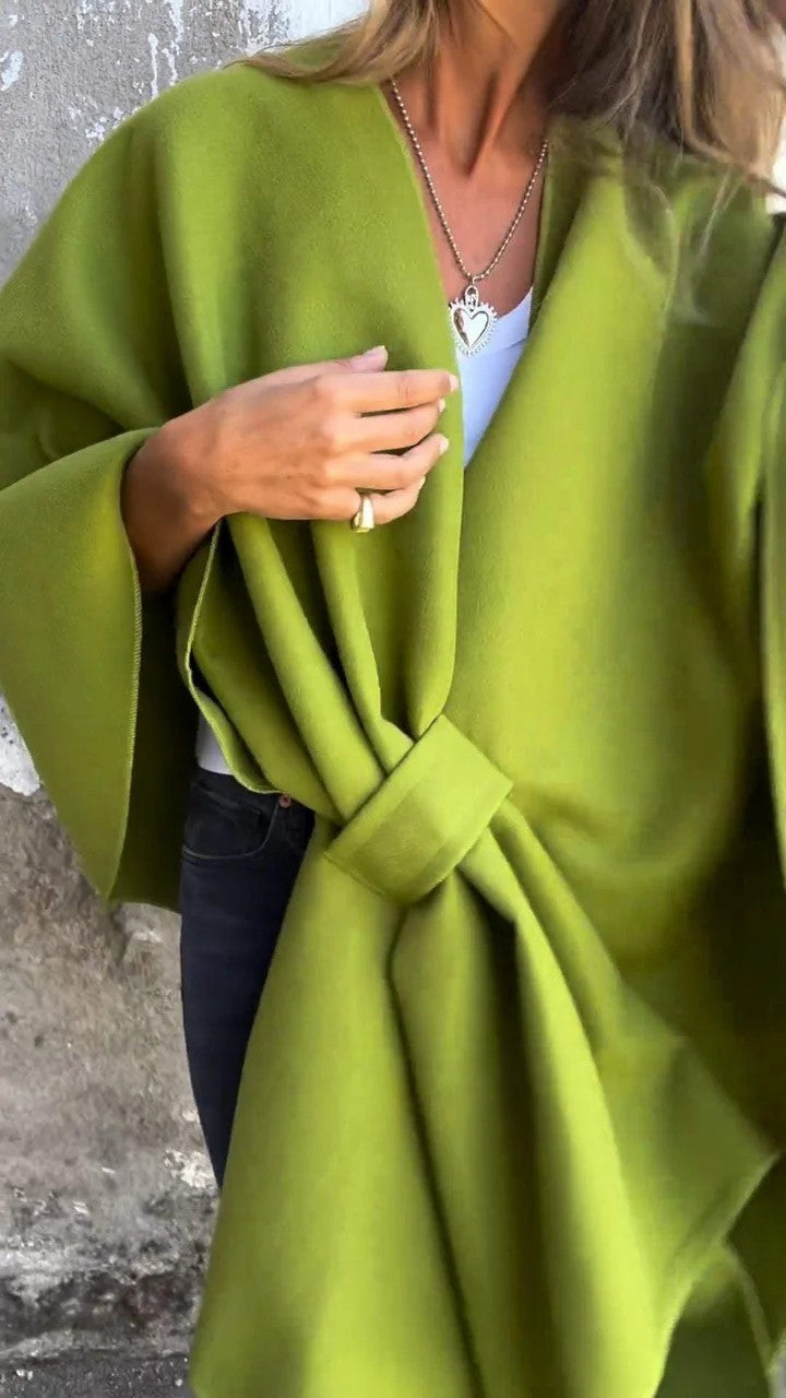 Loose V-neck Shawl Cape Jacket