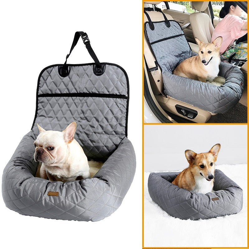 2 In 1 Pet Dog Carrier Folding Car Seat Pad  Mattress