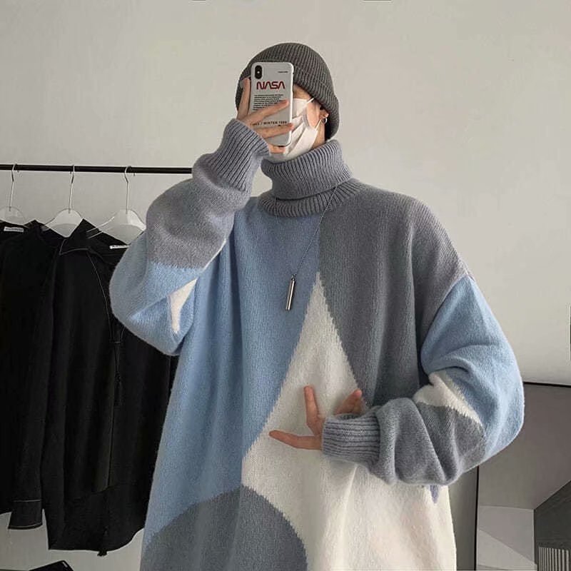 High-neck Pullover Outer Wear Sweater Men