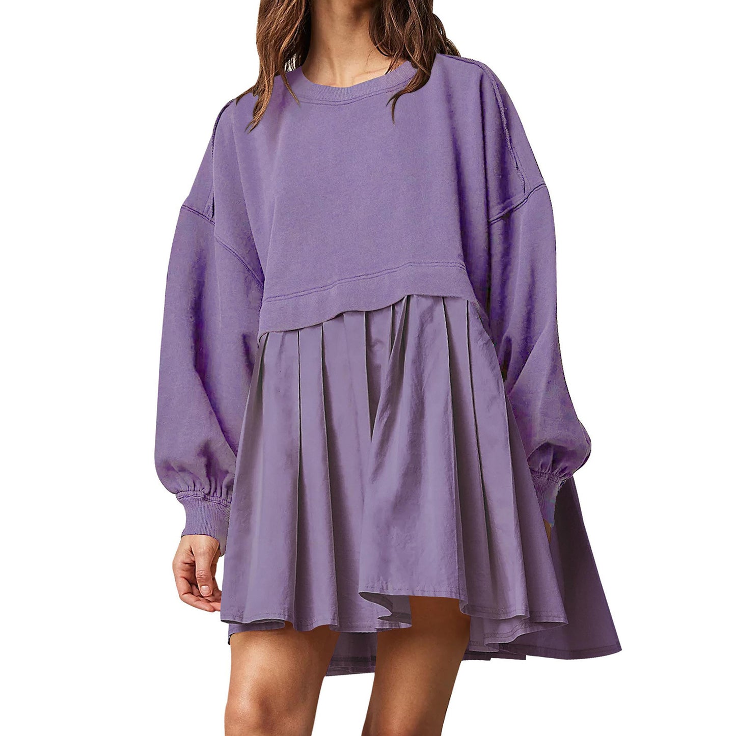 Womens Sweatshirt Dress Loose Long Sleeve Crewneck Pullover