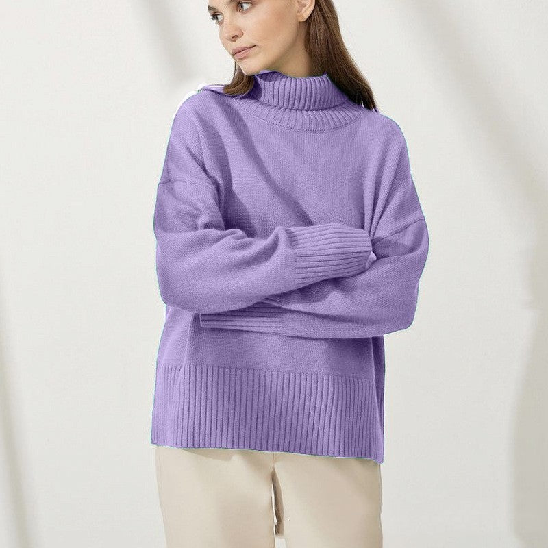 High Collar Loose Knitted Sweater